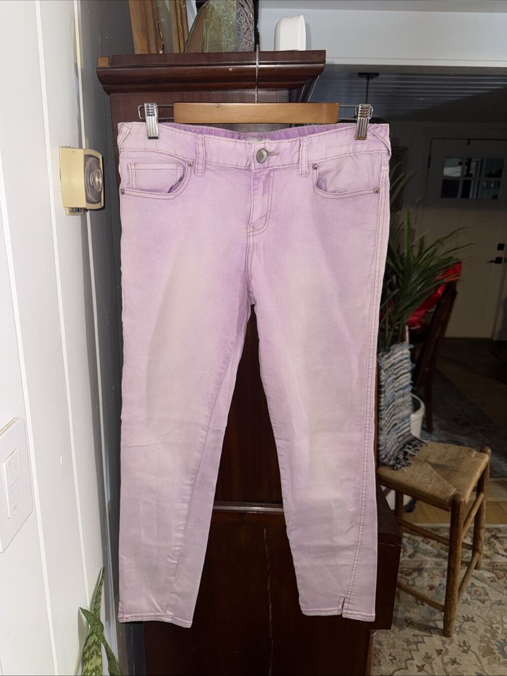 Free People Lavender Denim Mid-Low Rise Skinny Jeans Size 29